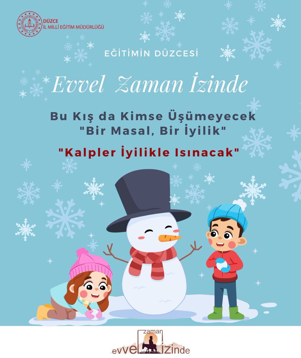 duzce_mem's tweet photo. ☃️Her masal bir iyilik, her iyilik yeni bir masal getirir!"✨

Evvel Zaman İzinde Masal" projemizin Ocak ayı değerini iyilik olarak belirledik. Masalların iyiliği yürekten yüreğe taşıdığı bu ayda, çocuklarımızla iyilik tohumu ekmeye, güzellikler yaymaya devam ediyoruz. 🌟

#EvvelZamanİzinde #iyilik #masal
@tcmeb @Yusuf__Tekin @ValiSelcukAslan @emrullahaydin25 @duzcememarge