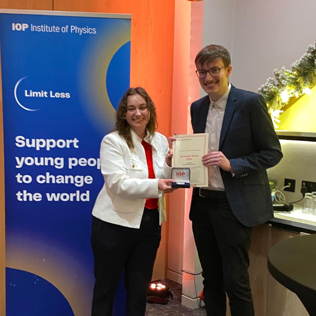 QUB - Maths&Physics (@qubmathsphys) on Twitter photo Congratulations to Jack McFall on receiving the prestigious <a href="/IOP_Ireland/">Institute of Physics Ireland</a> Earnshaw Award for excellence in Physics!
Jack was honoured with an IOP medal and award certificate in recognition of his outstanding achievements.
#Physics Congratulations to Jack McFall on receiving the prestigious <a href="/IOP_Ireland/">Institute of Physics Ireland</a> Earnshaw Award for excellence in Physics!
Jack was honoured with an IOP medal and award certificate in recognition of his outstanding achievements.
#Physics