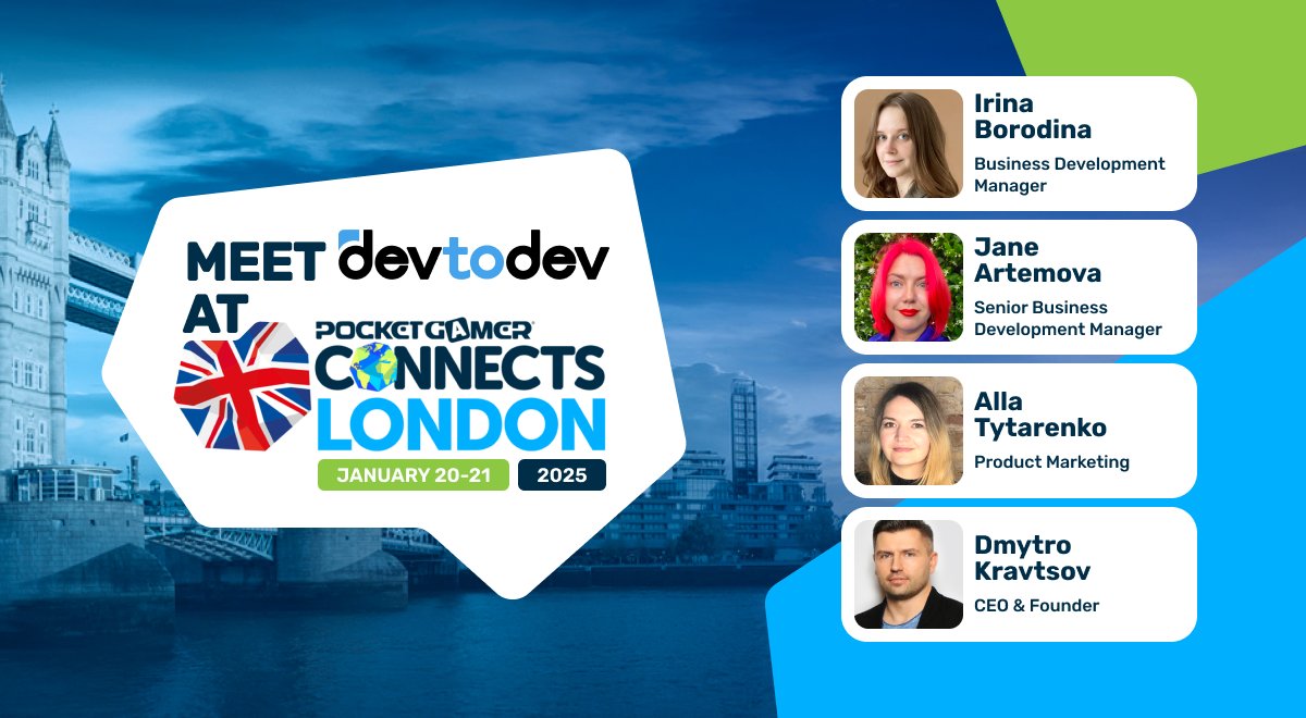 dev_to_dev's tweet image. devtodev is heading to @PGConnects London!

🚀 Join us on Jan 20-21 at booth G14 to talk data, analytics, and game growth. Let’s connect! 

#GameAnalytics #PocketGamerConnects