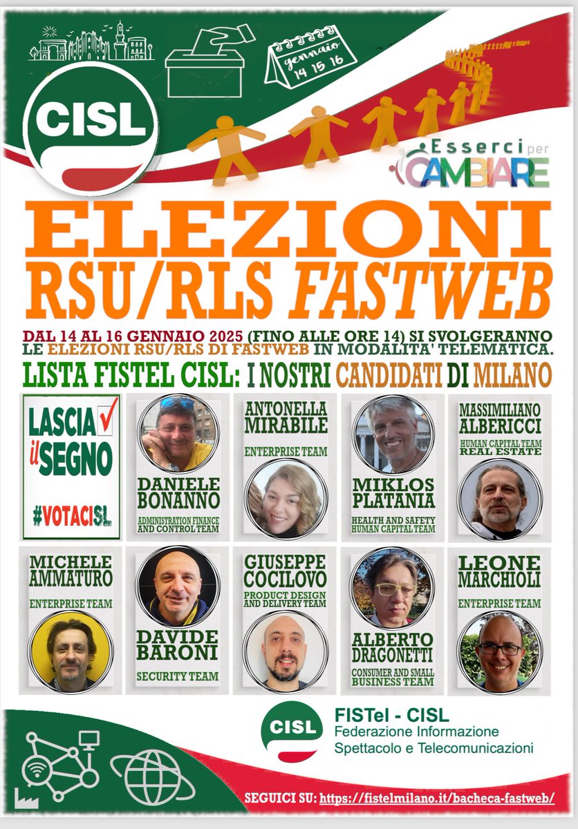 FISTelNazionale's tweet photo. 🟢🟢ELEZIONI RSU/RLS #FASTWEB 🟢🟢
Dal 14 AL 16 Gennaio 2025 (FINO ALLE ORE 14) Si svolgeranno le elezioni RSU/RLS di FASTWEB in modalità telematica
✅VOTA LA LISTA #FISTEL CISL! ✅ https://t.co/ZQ5DfsuXtL