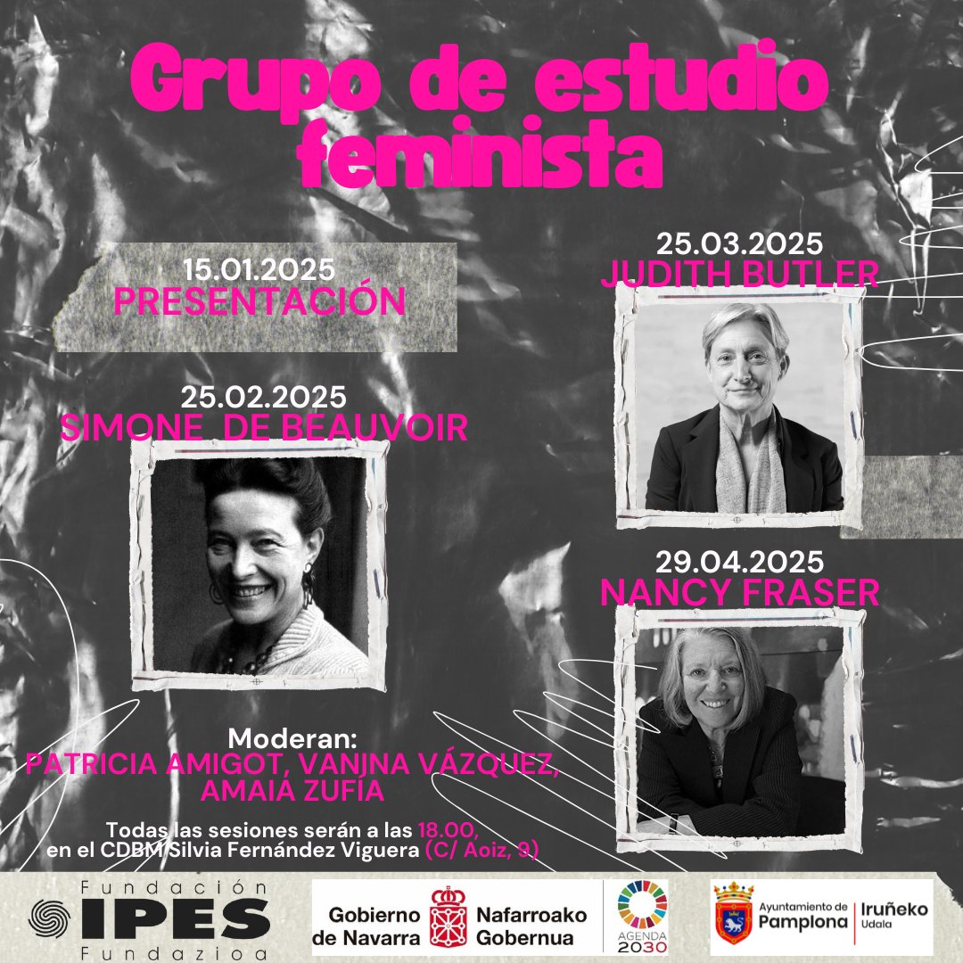 ¿Te interesa explorar el pensamiento feminista? Feminismoaren pentsamendua esploratu nahi duzu?
Únete al Grupo de Estudio Feminista, un espacio donde reflexionaremos sobre textos clave de autoras fundamentales. Info ➡️ mailchi.mp/fundacionipes.… 
<a href="/igualdad_na/">Igualdad - Berdintasuna</a> <a href="/Pamplona_ayto/">Ayuntamiento de Pamplona</a>