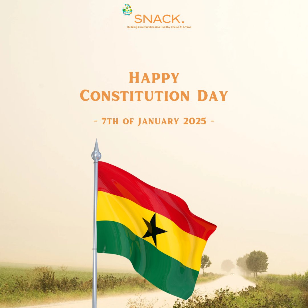 snackghana's tweet photo. 🇬🇭 Happy Constitution Day! ✨
Today, we celebrate the spirit of freedom, justice, and democracy that shapes our nation. Let’s continue to build a healthier, stronger Ghana—one choice at a time! 🫶🌍
#ConstitutionDay #Ghana #SNACK #HealthyChoices #NationBuilding #7thJanuary 🇬🇭 https://t.co/iFv4ZXj3O6
