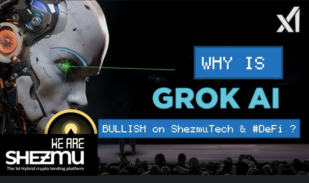 👑
As of recently all users have acces 2 GROKAI [ChatGPT like tek] 4 free. I was amazed with quality of replays &amp; info provided. 
#ALPHA it allready knows much about @ShezmuTech 
Why is #GrokAi  BULLISH on $SHEZMU &amp; #DeFi in general ? 
Read  some insights in following thread 🖇👇