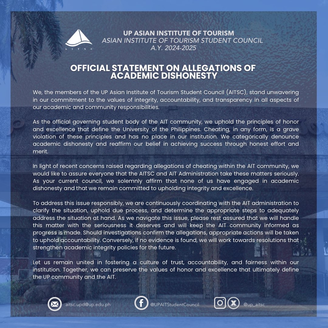 UP AIT Student Council tweet media