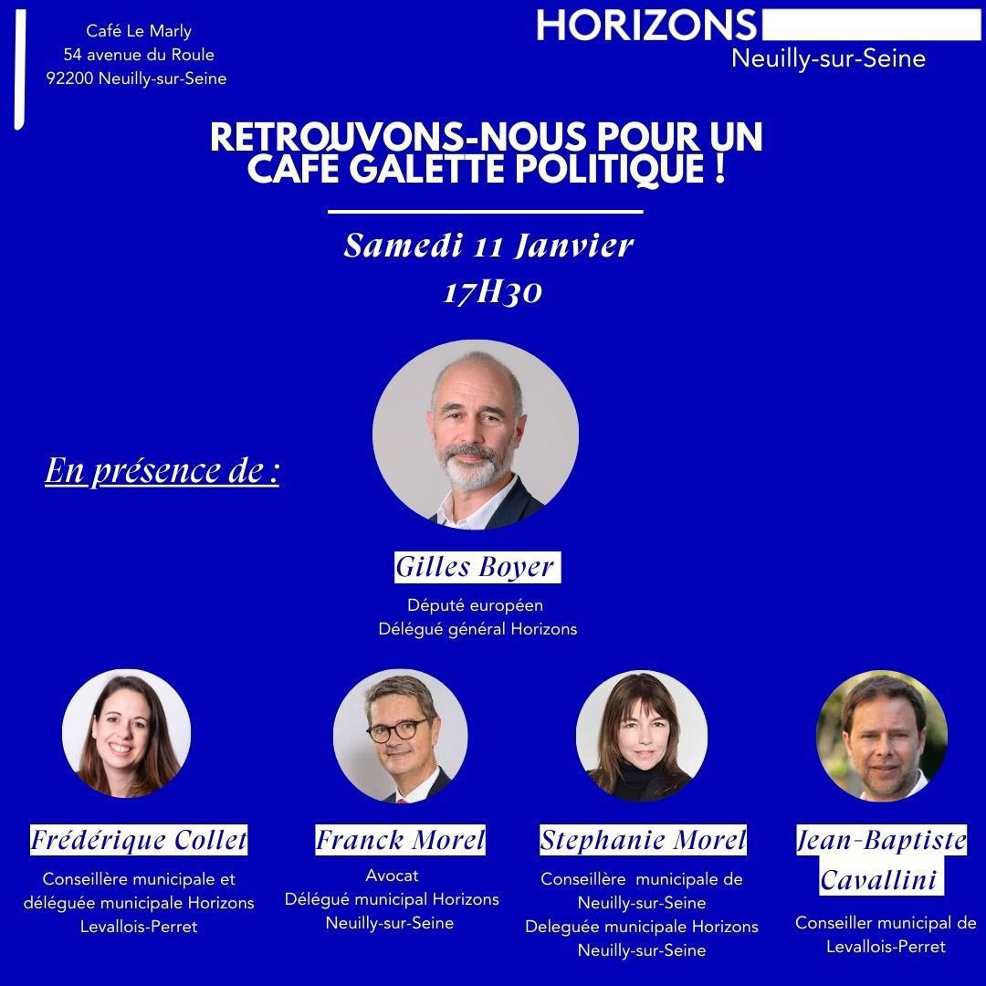 💙🤍 1er événement de 2025 ! Merci à <a href="/GillesBoyer/">Gilles Boyer</a> de sa présence pour échanger sur l’actualité d’Horizons ! 
Nous vous y attendons nombreux. 
<a href="/EPhilippe_LH/">Edouard Philippe</a> 
<a href="/HorizonsLeParti/">Horizons</a> 
<a href="/HorizonsJeunes/">Horizons Jeunes</a> 
<a href="/HorizonsNeuilly/">Horizons Neuilly-sur-Seine</a> 
<a href="/horizons_hds/">Horizons 92</a>
