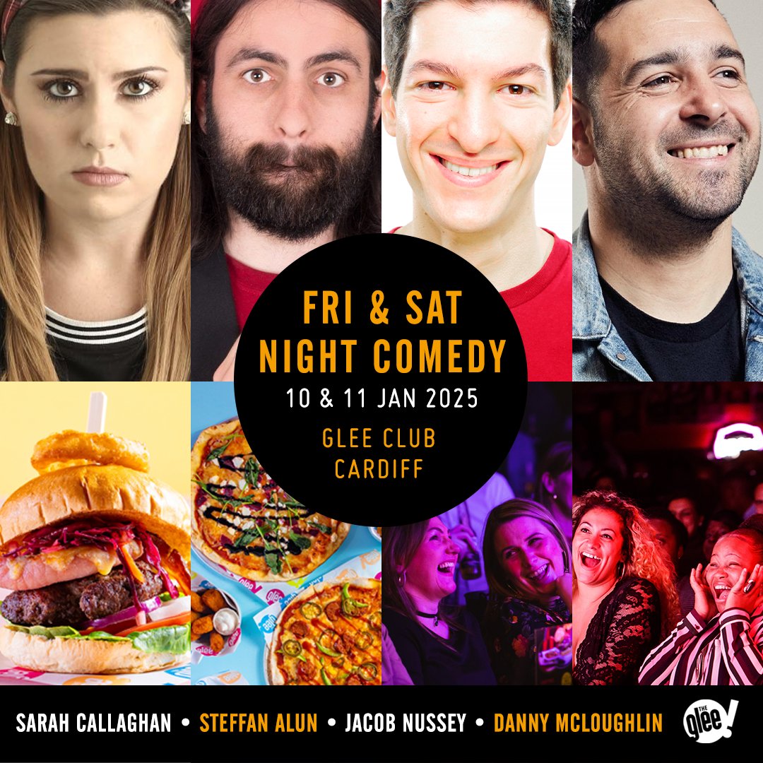 The Glee Club Cardiff (@gleeclubcardiff) on Twitter photo Shake off the post-festive blues with a night of hilarity at The Glee Club this weekend! 🙌
You know the score: we'll be joined by superb stand-ups, this week taking the form of <a href="/sarahecallaghan/">Sarah Callaghan</a>, <a href="/StAlun/">Steffan Alun</a>, <a href="/JacobNussey/">Jacob Nussey</a> & <a href="/dannymccomedy/">Danny Mcloughlin</a>! 😂
BOOK NOW 🎟️ bit.ly/CardiffWeekend… Shake off the post-festive blues with a night of hilarity at The Glee Club this weekend! 🙌
You know the score: we'll be joined by superb stand-ups, this week taking the form of <a href="/sarahecallaghan/">Sarah Callaghan</a>, <a href="/StAlun/">Steffan Alun</a>, <a href="/JacobNussey/">Jacob Nussey</a> & <a href="/dannymccomedy/">Danny Mcloughlin</a>! 😂
BOOK NOW 🎟️ bit.ly/CardiffWeekend…