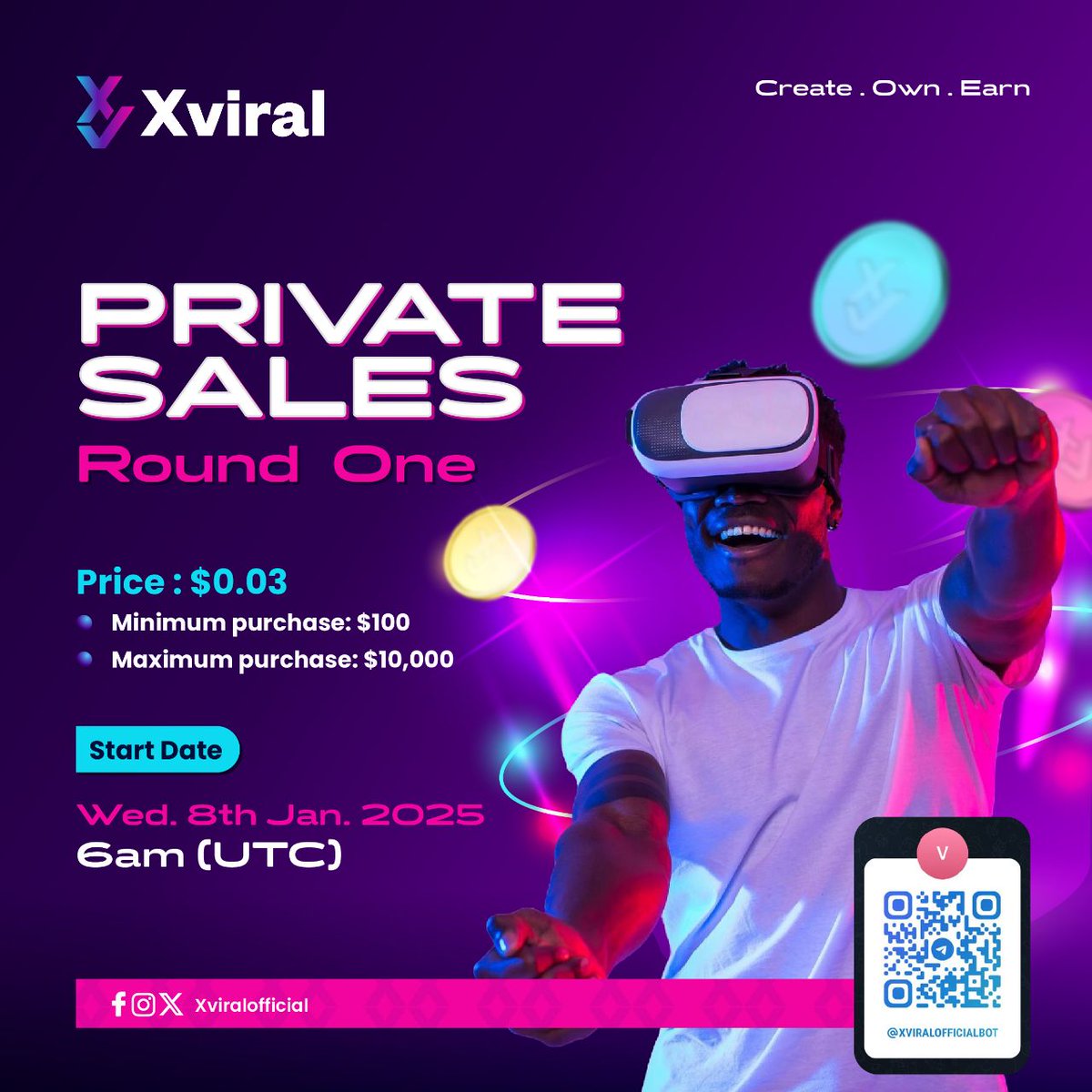 🚀 Get Ready for the Xviral Private Sale! 🚀

Attention, crypto enthusiasts and Xviralists! Xviral's Private Sale goes live Wednesday at 6 AM UTC! 🕕

✨ What to Prepare:
🔹 Make sure your Solana coins are in your Solflare or Phantom wallet.
🔹 We’ll be sharing step-by-step