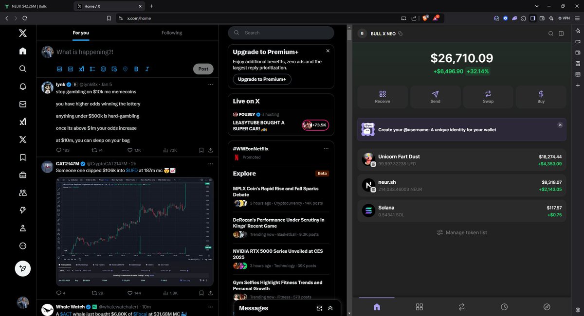 $NEUR and $UFD looking extremely bullish rn.