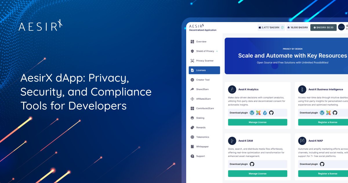 Build Secure, Privacy-First Solutions with AesirX dApp!

Developers &amp; IT professionals: Stay ahead of privacy, security, and compliance with AesirX dApp. Our platform provides the essential tools to create privacy-conscious solutions that meet legal standards and build trust with