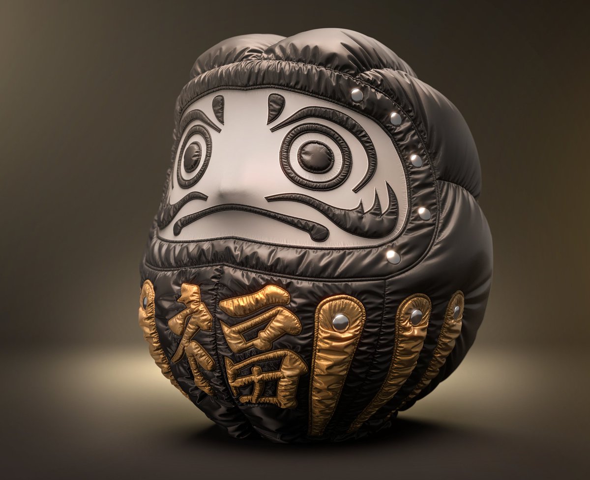 2003Horimon's tweet image. ダウンダルマの色違いです。
MarvelousもGPUシュミレーションがCPUと精度が同じになり、とても使いやすくなっています。
ダウンダルマは、CINEMA4Dでダルマをモデリングした後、Marvelous Designerを使用してダウンを作成しています。
#marvelousdesigner #cinema4d #vray