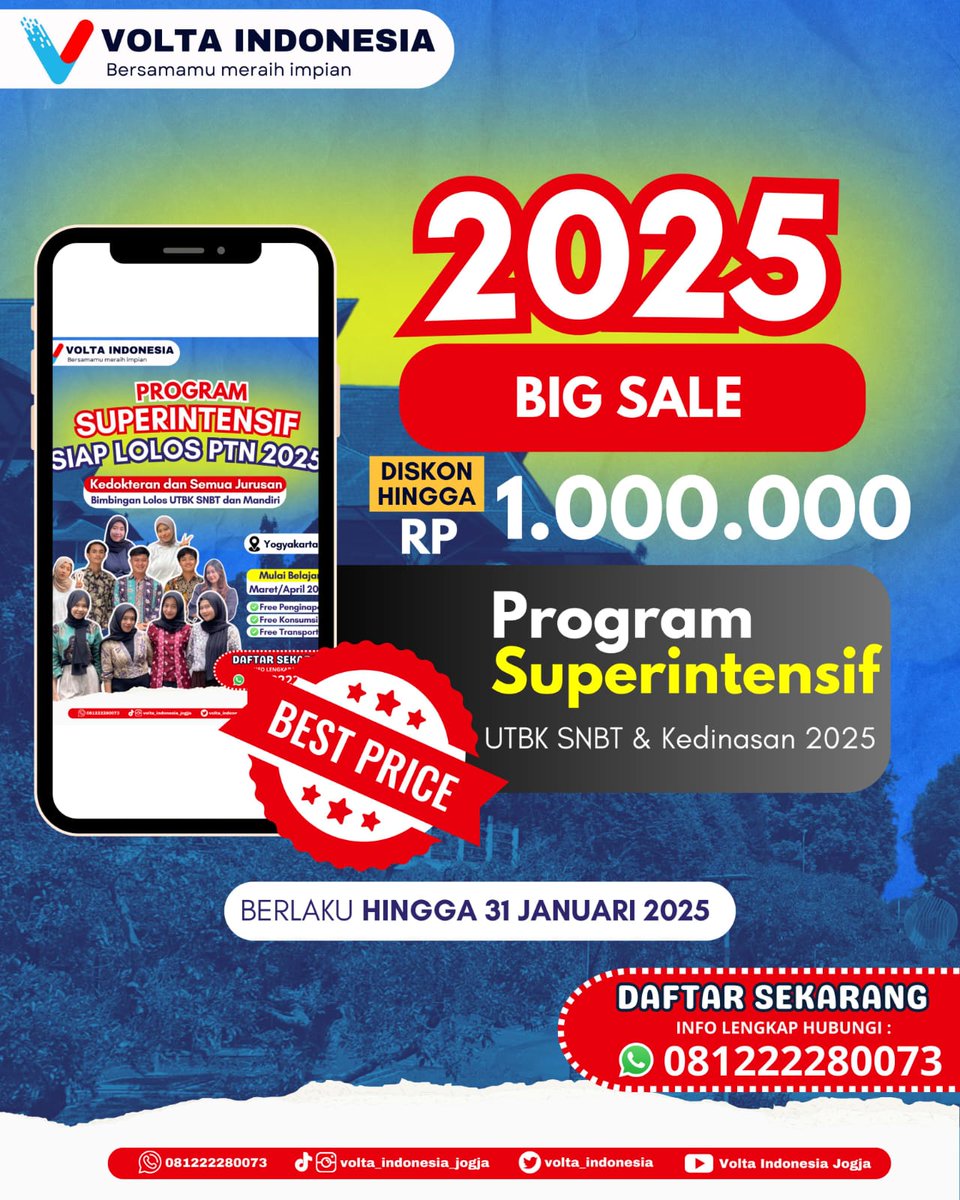 volta_indonesia's tweet photo. #yogyakarta #yogyakartaistimewa #yogyakartacity #yogyakarta24jam #yogyakartahits #jogja #jogja24jam #jogjaistimewa #jogjaviral #jogjahits #bimbeljogja #bimbeljogjaberkualitas #bimbeljogjamurah #bimbelyogya #bimbelyogyakarta #bimbelmurah #bimbelmurahjogja #lesjogja #lesmurahjogja https://t.co/ogltvMoEH5