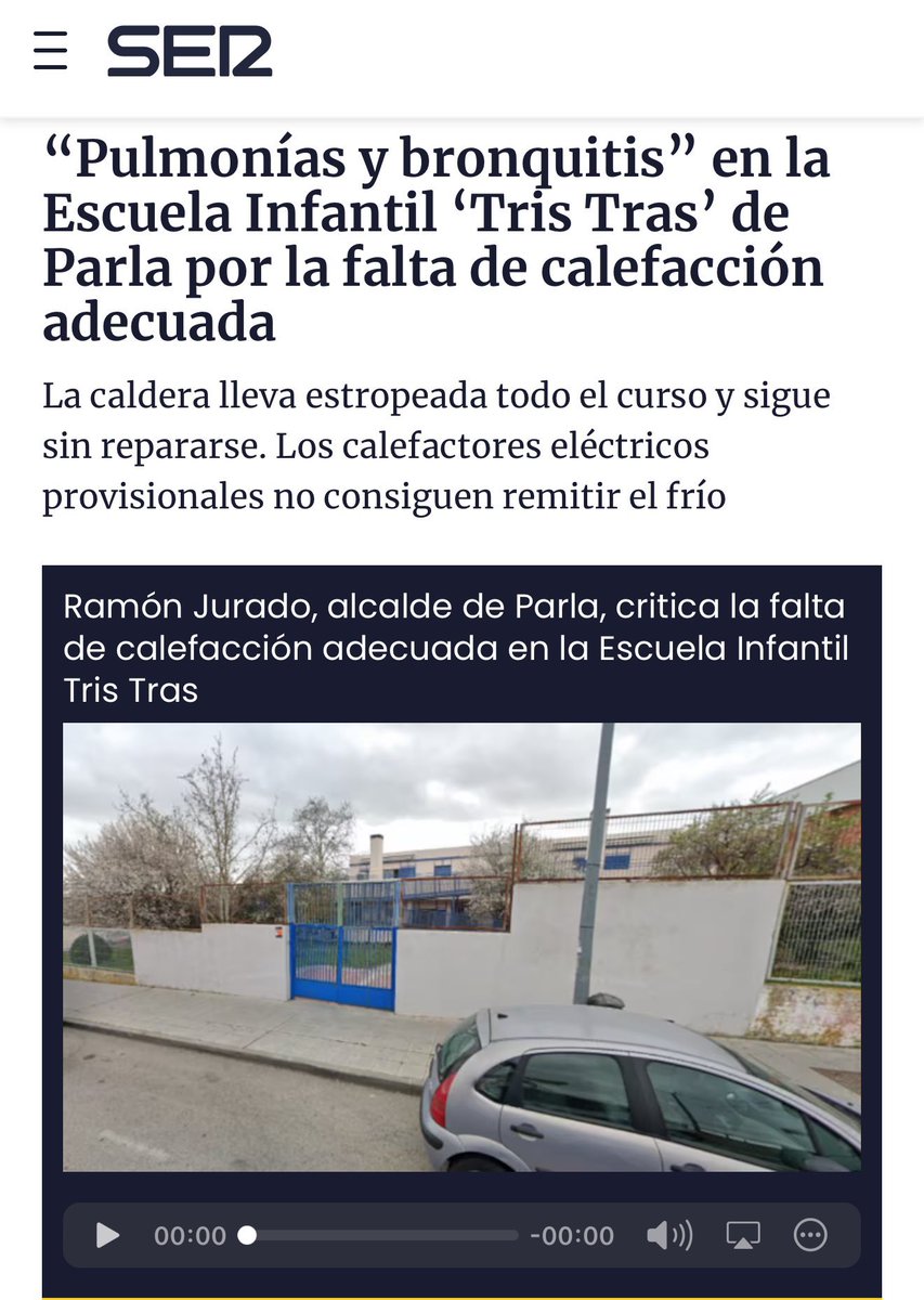 Ramonjurado's tweet photo. Pues no, no ha habido tiempo en la  @ComunidadMadrid para solucionar durante estas navidades el problema de calefacción en la escuela infantil #TrisTras de #Parla.
Construyeron un hospital en 3 meses pero no tienen la capacidad de arreglar una calefacción en 6. 
Que nadie piense que es incompetencia, es pura estrategia política en una escuela pública.
Muchos padres ya se plantean sacar sus niños y niñas de ahí y llevarlos a la privada.
Es una #vergüenza y un atentado contra esos niños y niñas, contra sus familias y contra la educación pública.