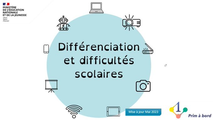 Enseignants 👩‍🏫 🧑‍🏫| Se former - Enseigner

📌 Différenciation, troubles et difficultés scolaires, le guide des outils numériques à destination des enseignants

▶️ primabord.eduscol.education.fr/differenciatio…

✅ Un classement par besoins
✅ Des outils numériques au service des apprentissages
