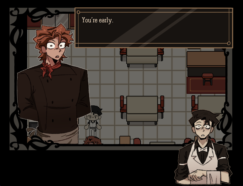 zomboboboney's tweet photo. SWAP PLATE: a #DeadPlate fangame

Play an all new story as Vincent, a sever working for his next meal at Chef Rody Lamoree's restaurant. 7 days, 4 unique endings! Releases summer 2025 🍽️

Co-created with @pxpxel + magicman [not on twt] https://t.co/6F2QdUQTuo