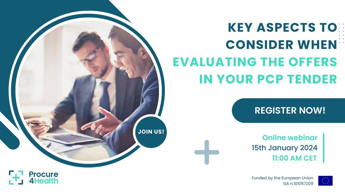 🚨 Webinar Insight #7: Key Aspects to Consider When Evaluating Offers in Your PCP Tender 🚨

PCP tenders can be challenging—join #empirica for lessons learned &amp; key insights on evaluating offers!

📅 Date: 15th January 2025
⏰ Time: 11:00-12:00
🔗 Sign-up: eu01web.zoom.us/webinar/regist…