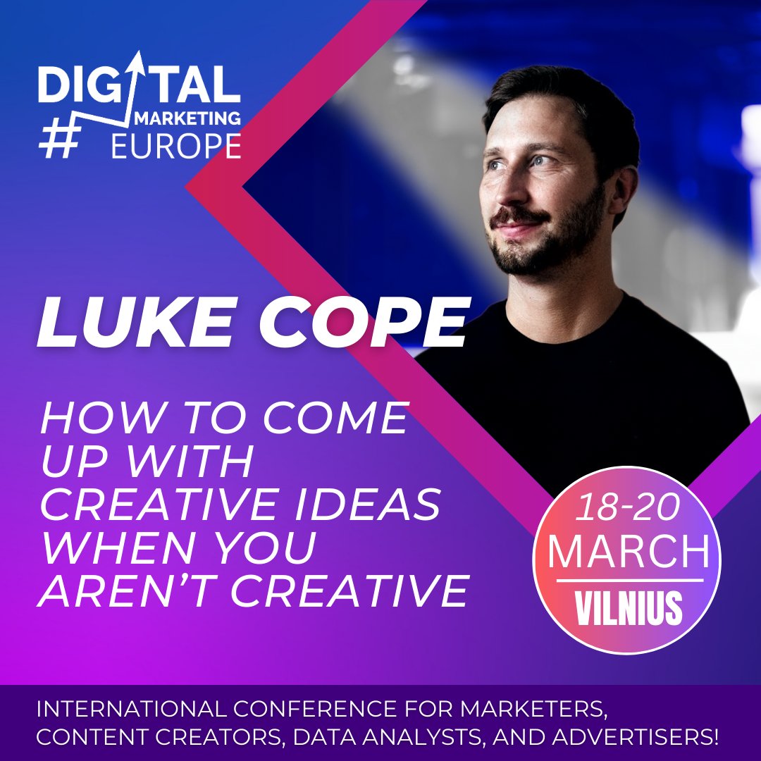 🚀 Unlock Creative Success with <a href="/Copozade/">Luke Cope</a>, co-founder of Bottled Imagination! 🌟

Master data-driven techniques to boost Digital PR &amp; Content Marketing campaigns.

🎯 Generate ideas
✨ Learn from top brands
💡 Transform your approach
👉 Info: digitalmarketingcon.eu
