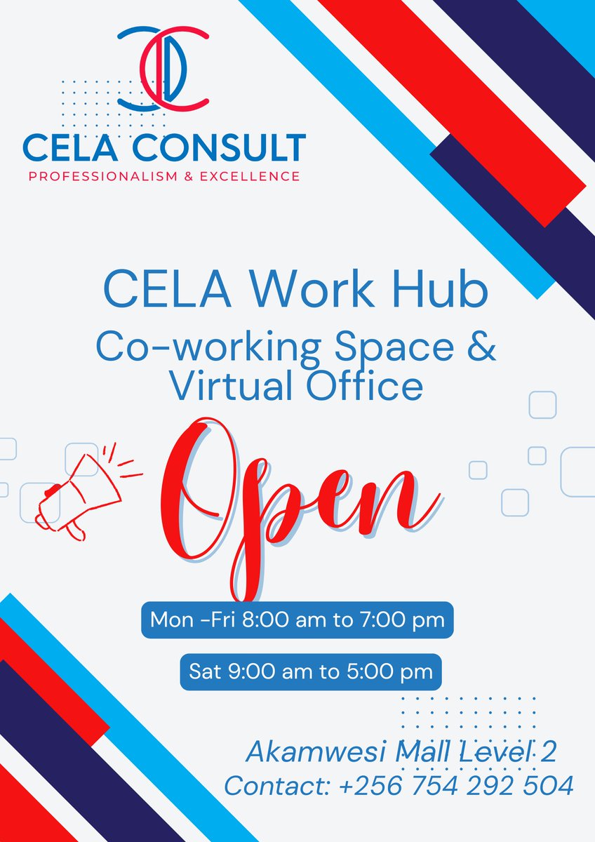 YES! We are open, visit us at Akamwesi mall level 2 and have a comfortable working space with fast WiFi, a complimentary cup of tea or coffee.
Contact us: +256 754292504
#Coworking 
#Productivity