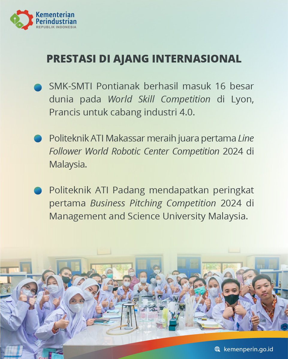 Kemenperin_RI's tweet image. Beberapa program yang diadakan oleh BPSDMI adalah program Diklat 3 in 1, inkubator bisnis, dan sertifikasi profesi. Program - program ini berkontribusi dalam mencetak SDM unggul dan berdaya saing untuk menghadapi era industri 4.0.

#Infoperin #jagaindustri #bpsdmi #infosekolah