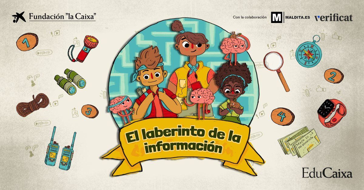 Maldita Educa (@malditaeduca) on Twitter photo 💡 'El laberinto de la información' llega a las aulas de primaria para enseñar a estudiantes a combatir la #desinformación y fomentar su #pensamientocrítico🧠Una iniciativa de <a href="/FundlaCaixa/">Fundación ”la Caixa”</a>, @EduCaixa , <a href="/veri_fi_cat/">Verificat</a> y <a href="/maldita/">Maldita.es</a> #LaberintoInformacion
🎮 bit.ly/laberintoweb 💡 'El laberinto de la información' llega a las aulas de primaria para enseñar a estudiantes a combatir la #desinformación y fomentar su #pensamientocrítico🧠Una iniciativa de <a href="/FundlaCaixa/">Fundación ”la Caixa”</a>, @EduCaixa , <a href="/veri_fi_cat/">Verificat</a> y <a href="/maldita/">Maldita.es</a> #LaberintoInformacion
🎮 bit.ly/laberintoweb