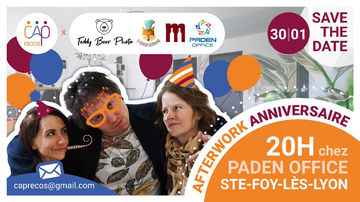 On se retrouve le 30 janvier dans les locaux de PADEN Office les amis ?

Venez réseauter dans la joie et la bonne humeur en fêtant divers anniversaires (indices sur l'image ^^) sans oublier les 10 ans de <a href="/Startivia/">Startivia</a> !!!

helloasso.com/associations/c…