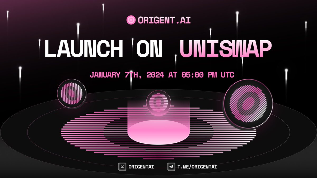 OrigentAi's tweet photo. $ORI token launches on Uniswap Today on January 7th, 2025, at 17:00 UTC. 

As the currency of Origent AI, $ORI powers a decentralized network of AI agents that perform tasks and make decisions independently, driving innovation and value. 

Be part of the future with Origent AI. https://t.co/IJGA8ycM8r