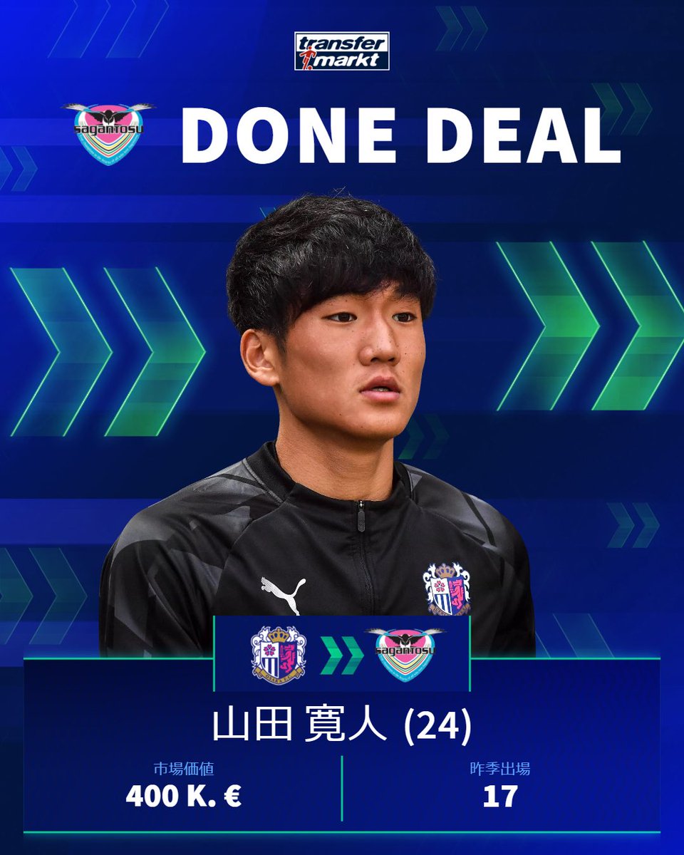 サガン鳥栖　セレッソ大阪　山田寛人　サコッシュ サガン鳥栖は、#山田寛人 選手がセレッソ大阪から完全移籍加入すること