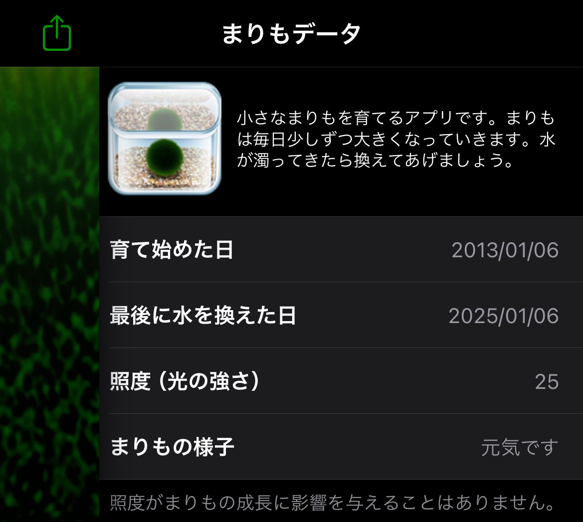 Tauekyoukai55's tweet image. そういえば昨日、アプリでマリモを育て始めて12年だった