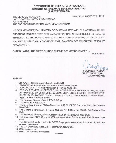 BhruguOdisha's tweet photo. The notification issued by @RailMinIndia mentioned Rayagada (New Division) as under South Coast Railway instead of East Coast Railway.

Is this error intentional or a criminal mistake? They must clarify it. https://t.co/mw7qHHxOw9