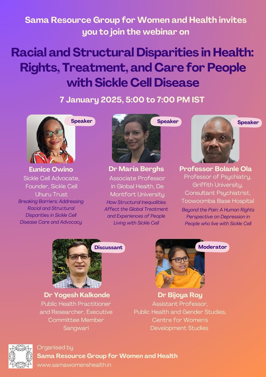 SCUTKENYA (@scutkenya) on Twitter photo ๐ Welcome to 2025! ๐
We are excited to kick off the year with a Sickle Cell Awareness Webinar happening on January 7, 2025. This session will be held from 2:30 PM to 5:30 PM (EAT), and 5:00 PM to 7:00 PM (IST).
Join us 
๐ Click here to register - lnkd.in/dZv-xpZt ๐ Welcome to 2025! ๐
We are excited to kick off the year with a Sickle Cell Awareness Webinar happening on January 7, 2025. This session will be held from 2:30 PM to 5:30 PM (EAT), and 5:00 PM to 7:00 PM (IST).
Join us 
๐ Click here to register - lnkd.in/dZv-xpZt