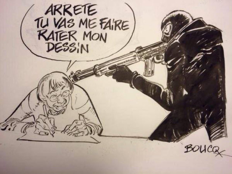 dlancel's tweet photo. #Boucq en hommage à #Cabu
#JeSuisCharlie #JeSuisToujoursCharlie #charlie
#Caricature
#JeBlasphemeSiJeVeuxEtQuandJeVeux https://t.co/OdsD4yHMg2