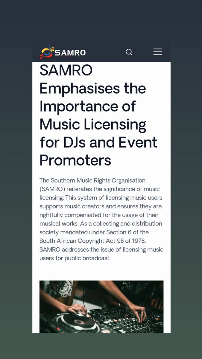 Dj13Sa's tweet image. Sho DJ's,  let's start off the year nicely by applying for a DJ license. Also clubs, restaurants etc are eligible to register your establishments for a license if you are in the business of playing music or hosting DJ's etc.  

🇿🇦
#MacG
#SAMRO