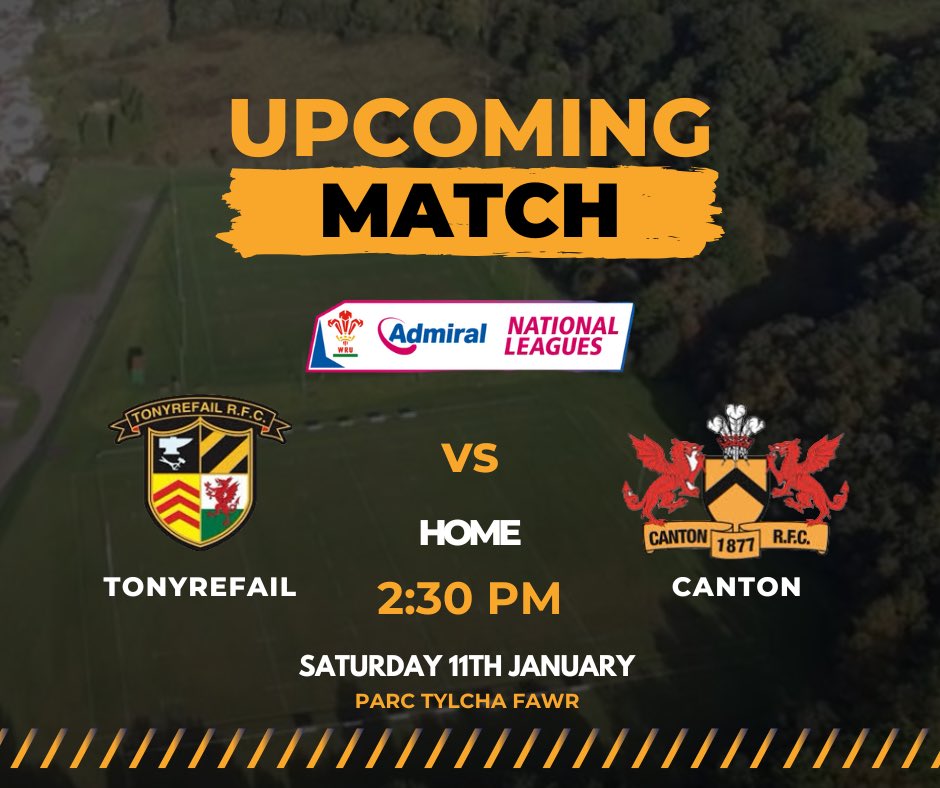🚨FIXTURE ANNOUNCEMENT🚨

This weekend we play host to Canton RFC!

Hopefully there’ll be no battle with Jack Frost and this one can be as entertaining as the other 2 meetings between the two teams already this season! 

As always your home support is greatly appreciated 

🖤🧡