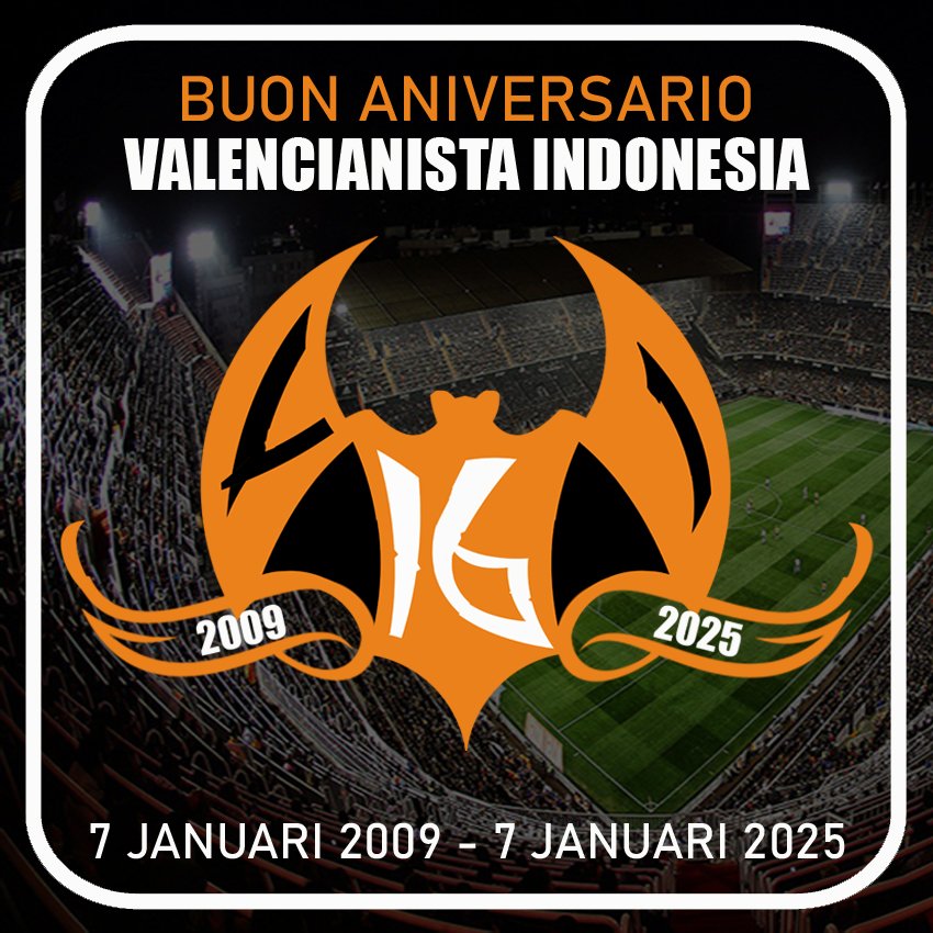 Musim 2024/25 sejauh ini sangat mengecewakan kita semua seiring dengan hasil yang didapatkan tim kesayangan, Valencia. Dalam rangka 16 tahun Valencianista Indonesia teriring harapan &amp; doa ches semua agar Valencia mampu bangkit terbang tinggi keluar dari zona degradasi #FlyH16her