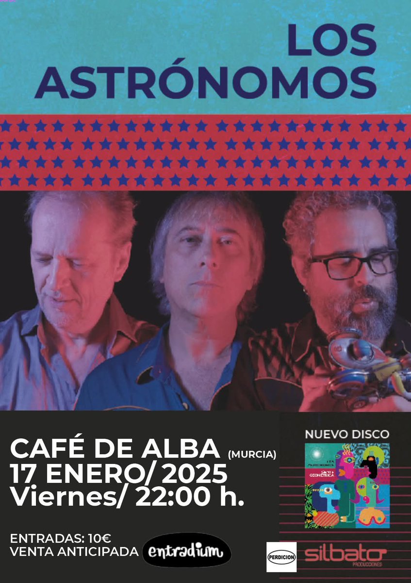LOS ASTRÓNOMOS <a href="/losastronomos/">Los Astrónomos</a> estamos listos para una nueva actuación en el  <a href="/cafedealba/">cafe de Alba-Rincón de Momo</a> el próximo 17 de enero a las 22:00h, con nuestro folk rock americano surrealista.

YA PUEDES COMPRAR TU ENTRADA EN ENTRADIUM.

Os esperamos!!!