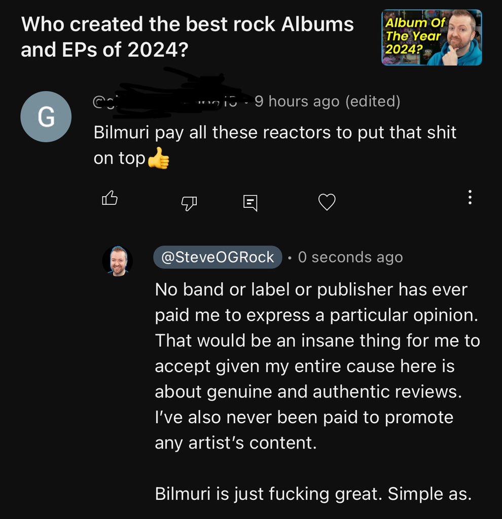 This kind of thing may happen in the world of media here and there but it has absolutely no place in my world. It would undermine the entire point of my content.