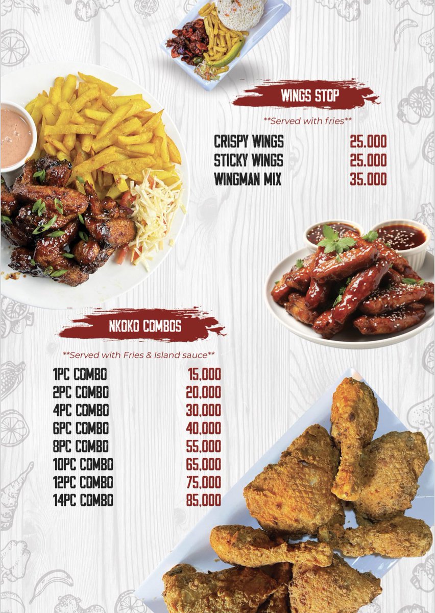 unclemunchiesug's tweet image. New Menu📖 crafted with delicious 🤤combos.
Located 📍Kisaasi-Bahai Road next to family Supermarket.
For delivery & inquiries ☎️: 0758201331