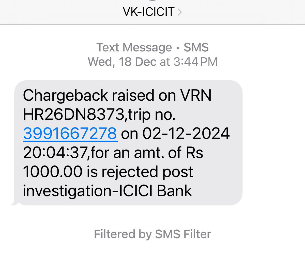 UpangaD's tweet photo. @OfficeOfNG : fast tag wrong recharge issue resolution is very frustrating. Both NHAI &amp; issuing bank @ICICIBank very unhelpful . Wrongly charged rs1000 against toll of rs 80 on 2nd Dec and unresolved for a month . It gives a very bad experience overall ! https://t.co/xH3prtKgGX