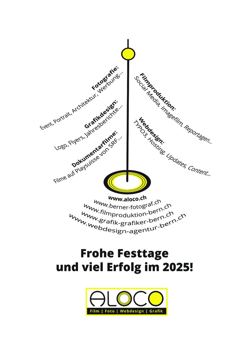 AlocoGmbh's tweet photo. Wir wünschen allen ein erfolgreiches 2025 und viel Spass an der Arbeit!
Herzlichen Dank auch für die vielen netten Begegnungen und tollen Projekte im vergangenen Jahr.

#happy2025 #danke #Werbung #Filmproduktion #Fotografie #Grafik #Webdesign #Bern https://t.co/kyvYYgAtd3