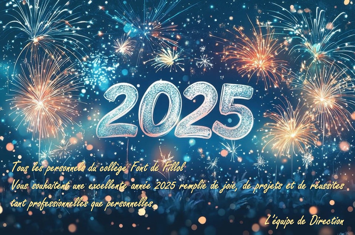 Que souhaiter pour 2025 ?
Ambition,  curiosité,  joie, partage, persévérance, réussite, solidarité....
Tout est possible !
Bonne et heureuse année