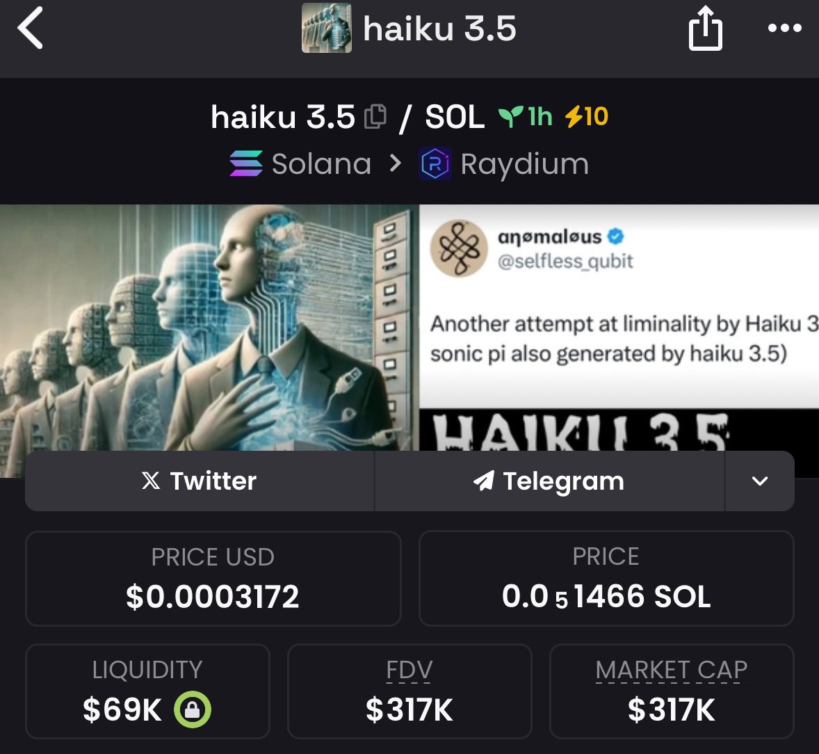 Cyril_Cryptt's tweet photo. The AI teacher Anomalous $qubit has been cooking, good volume on $haiku 3.5, but the main ticker $qubit is still below 14k mc??😳

This should trade above 1M soon.

CA; BmoisRvhTBiFWuPLNrtEPZEAkdeDNyZgTmQ9jg1Bpump https://t.co/eE6VvWgRDh
