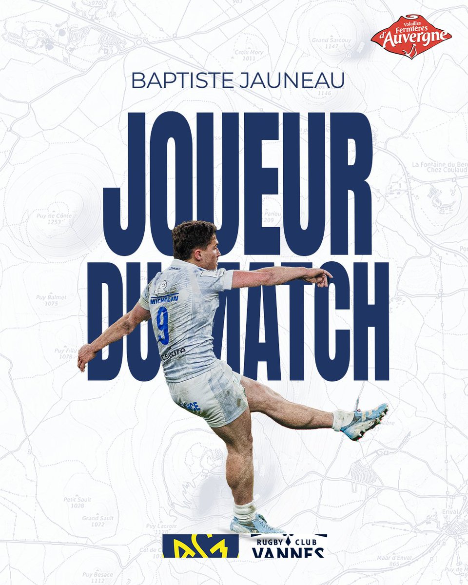 𝙇𝙚 𝙟𝙤𝙪𝙚𝙪𝙧 𝙙𝙪 𝙢𝙖𝙩𝙘𝙝 #RCVASM by les <a href="/VolaillesAuv/">Volailles Fermières d’Auvergne 🐔</a> est Baptiste Jauneau 🔥