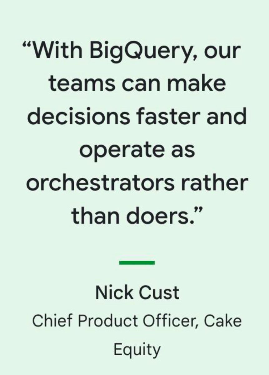 ncuste's tweet photo. Thanks to @googlecloud GCP &amp; ML, @CakeEquity we now onboard customers in 10secs from 4 human days. Also through BQ ML have churn cut by 1PP%! — we're focussed on redefining automation! 🚀 Want to work on big FE or BE problems, combining your skills with LLMs at scale? Dm https://t.co/VFKrI7mCK0