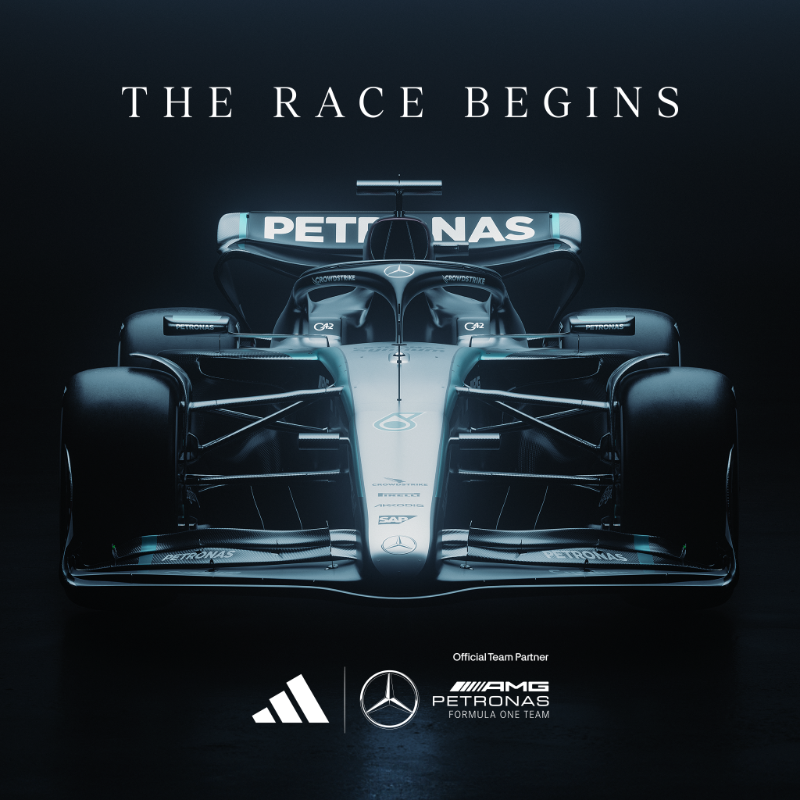 MercedesAMGF1's tweet photo. .@adidas x Mercedes-AMG PETRONAS F1: est. 2025 🤝