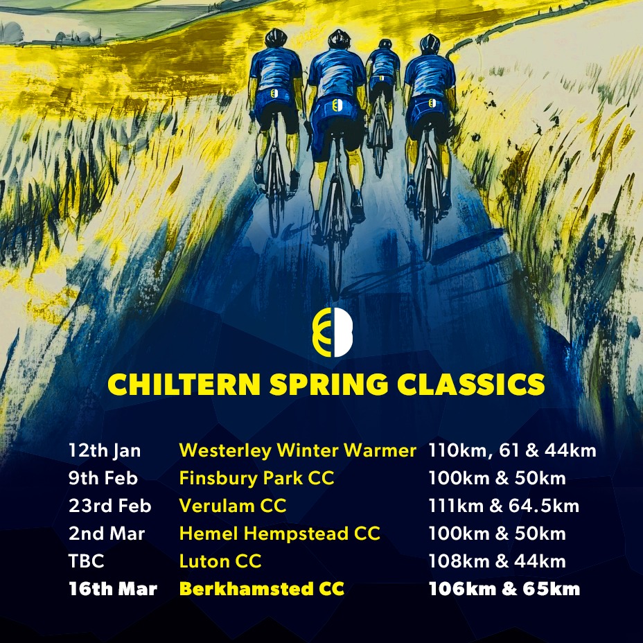 Fill your winter with half a dozen cycling challenges, culminating in our own Spring Classic in mid March.
You can find all registration links in our club events calendar berkocc.com/events/