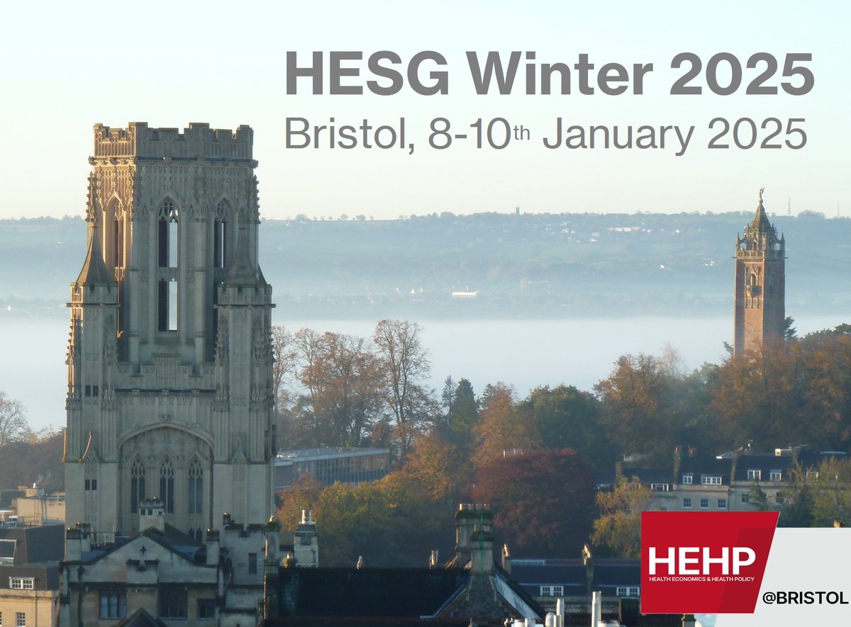 ❄️The wait is finally over, HESG begins tomorrow!❄️

Here's the schedule- what an incredible week: hesg.org.uk/meetings/winte… 

Safe travels everyone, we look forward to welcoming you to Bristol! 

<a href="/UK_HESG/">HESG</a> #BristolHESG #HESG #healtheconomics #healthpolicy