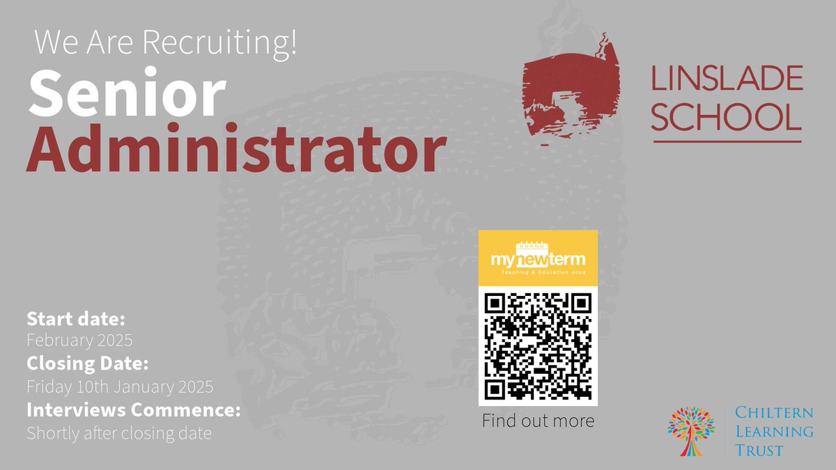 We have an exciting role within our school - follow the link to find out more! mynewterm.com/jobs/136766/ED…
<a href="/ChilternLT/">Chiltern Learning Trust</a> <a href="/PMStock11/">Phil Stock</a> <a href="/Cedars_Upper/">Cedars Upper School</a> <a href="/mynewterm/">MyNewTerm</a>