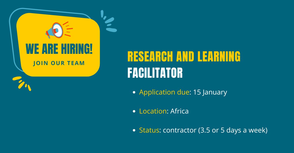 Are you passionate about #humanrights, #research and #storytelling?

We are hiring a research &amp; learning facilitator (based in #Africa) to conduct a research on community perspectives on the #JustEnergyTransition, apply by January 15 to join our team!

rightsindevelopment.org/news/hiring-re…