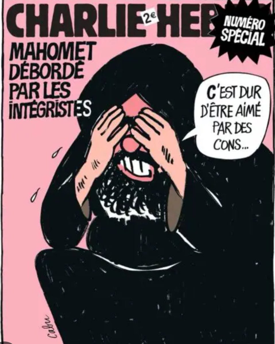 Car tout le monde aurait dû afficher les caricatures quand Charlie Hebdo a été menacé.

Tous les médias auraient dû diffuser ces caricatures après les attentats contre Charlie et contre Samuel Paty.

Notre lâcheté nourrit les islamistes. 

Publions les caricatures.

Blasphémons.