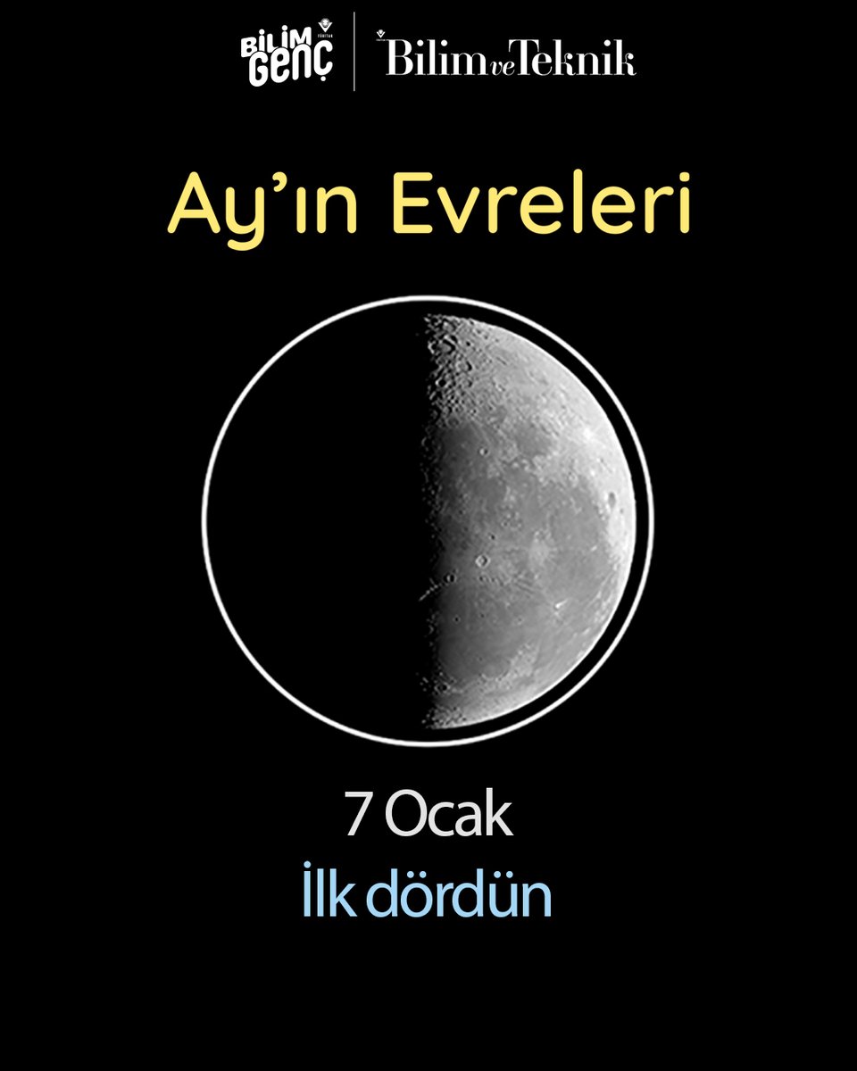 bilimgenc's tweet photo. 💫Bugün Ay ilk dördün 🌓 evresinde.
#blim #bilimgenç #ay #sondördün #evre #uzay #astronomi https://t.co/Kp0i9GsMpK
