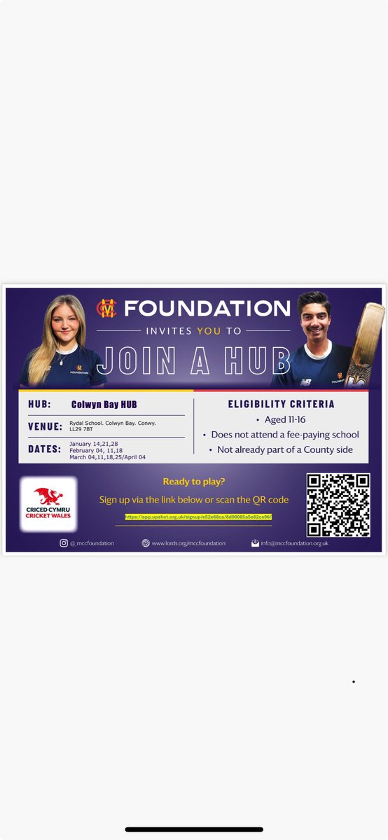 Dan Davies (@dandavieskp) on Twitter photo One week left to sign up for the Colwyn Bay Hub,free cricket training from the MCC <a href="/cricedllanrwst/">Clwb Criced Llanrwst</a> <a href="/ClwbConwy/">Clŵb Criced Conwy</a> <a href="/ColwynBayCC/">Colwyn Bay Cricket Club</a> <a href="/MochdreCricketC/">Mochdre Cricket Club</a> <a href="/denbighcricket/">Denbigh Cricket Club</a> <a href="/CarmelCricket/">Carmel & District Cricket Club</a> <a href="/StAsaphCC/">St Asaph CC</a> <a href="/AbergeleCC/">Abergele CC</a> 🏏🏏 One week left to sign up for the Colwyn Bay Hub,free cricket training from the MCC <a href="/cricedllanrwst/">Clwb Criced Llanrwst</a> <a href="/ClwbConwy/">Clŵb Criced Conwy</a> <a href="/ColwynBayCC/">Colwyn Bay Cricket Club</a> <a href="/MochdreCricketC/">Mochdre Cricket Club</a> <a href="/denbighcricket/">Denbigh Cricket Club</a> <a href="/CarmelCricket/">Carmel & District Cricket Club</a> <a href="/StAsaphCC/">St Asaph CC</a> <a href="/AbergeleCC/">Abergele CC</a> 🏏🏏